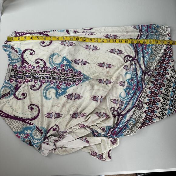 Jess Jane Tunic Top Womens XL Asymmetric Hem Paisley Boho Made in USA Smooth - Picture 10 of 12